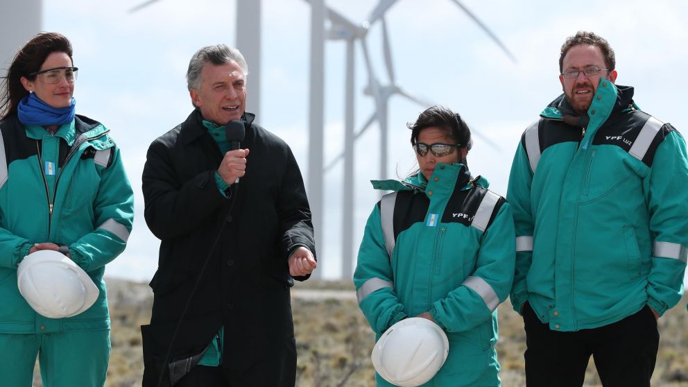 Macri, en la inauguración del Parque Eólico Manantiales Behr.
