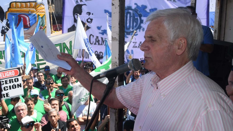 Caló en el acto previo a la marcha hacia la Secretaría de Trabajo. (Rubén Paredes-Diario Crónica)