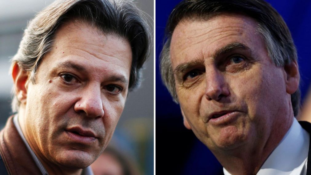 Bolsonaro tiene el 58% de intenciones de votos contra el 42% de Haddad.