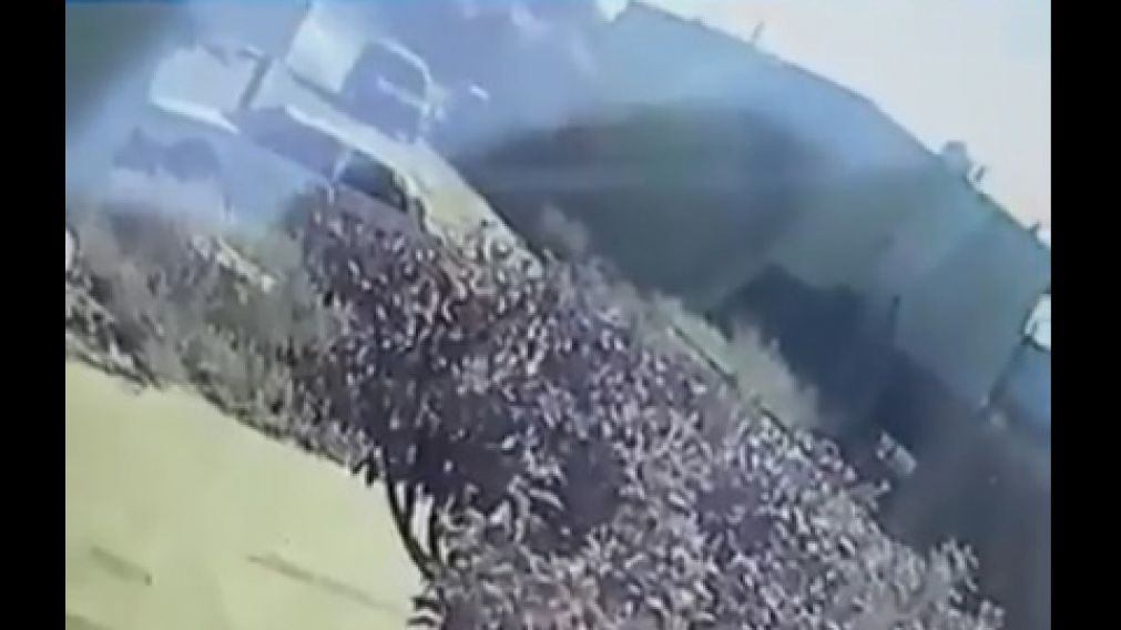 La imagen que muestra cuando el criminal huye tras embestir a la víctima.