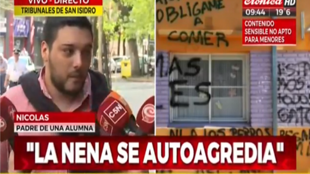 Nicolás relató los maltratos que sufrió su nena (Captura de TV).