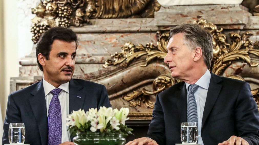 Tamim bin Hamad Al Thani y Mauricio Macri en Casa Rosada (Presidencia)