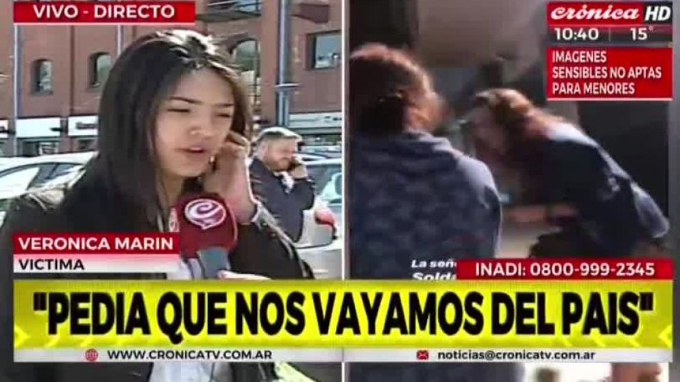 La agresora les pedía que se vayan del país. (Captura).