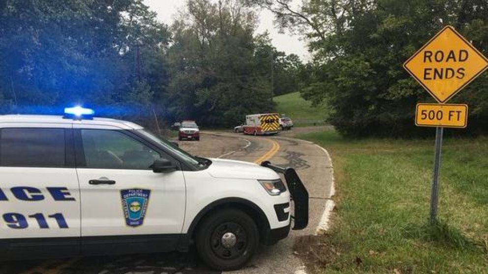 La polic�a en el momento que lleg� al lugar.