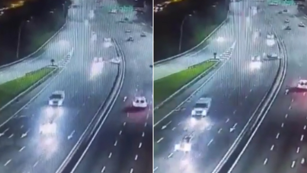 Si bien el impacto fue fuerte, no colisionó con ningún otro vehículo (Captura de video)