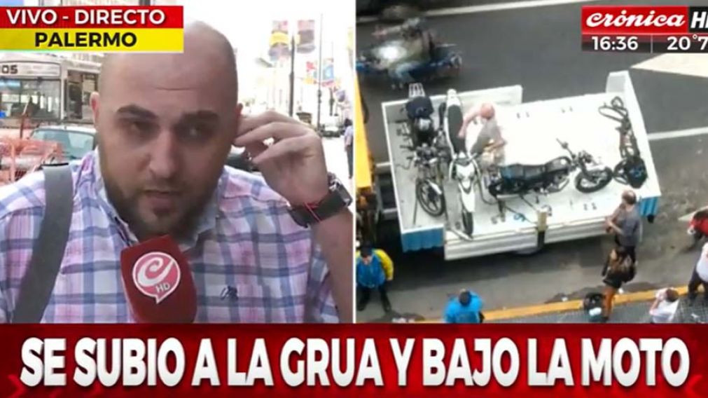 Sergio, el due�o de la moto hablando con Cr�nica HD.