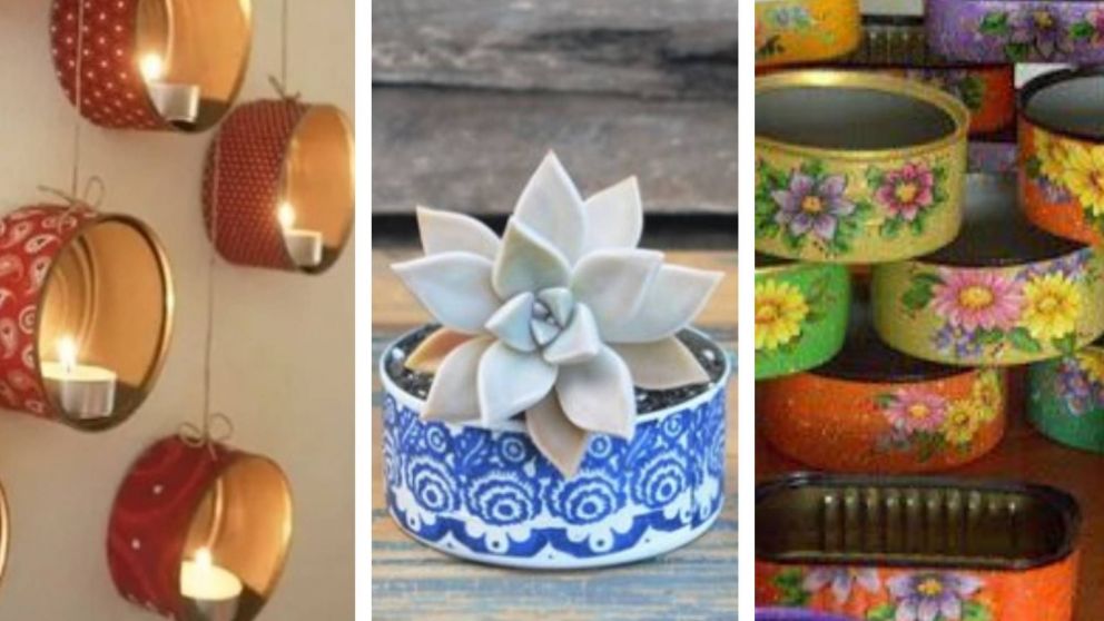 Transform� latas de pat� y at�n en cositas decorativas para la casa
