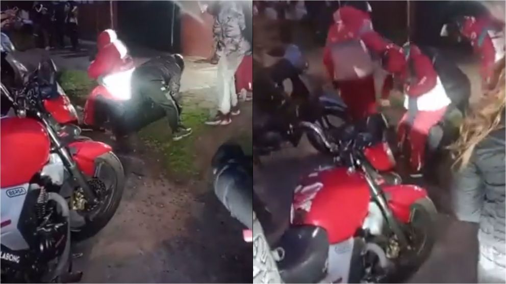 Así redujeron a un hombre acusado de robar una moto a un trabajador.