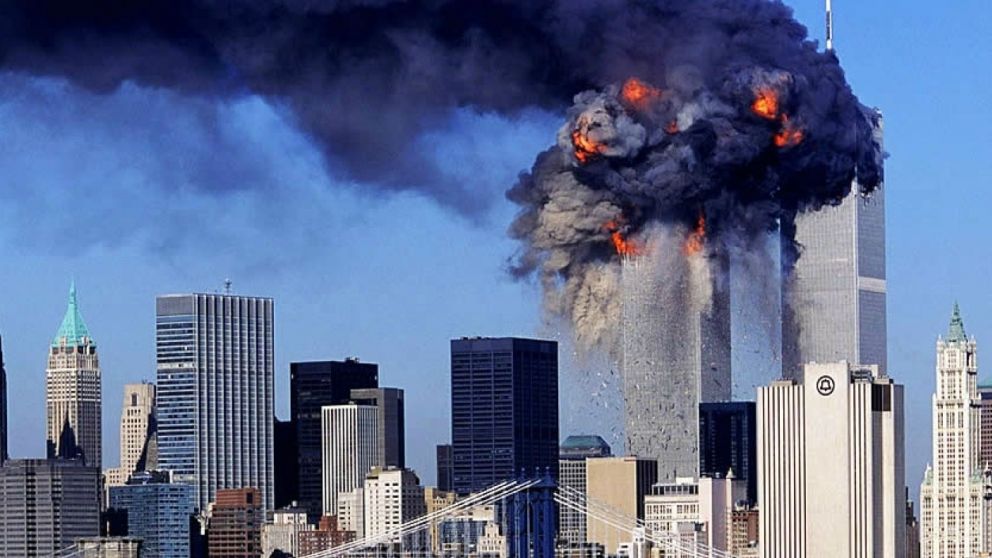 Las Torres Gemelas en llamas. Minutos después se desplomarían.