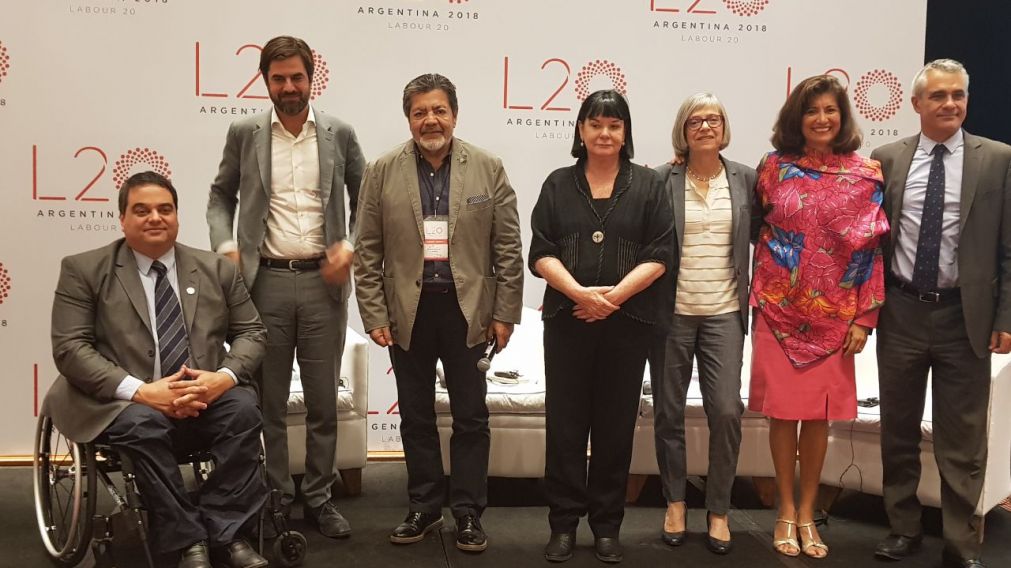 Jorge Triaca y Gerardo Martínez, en la cumbre Labour 20.
