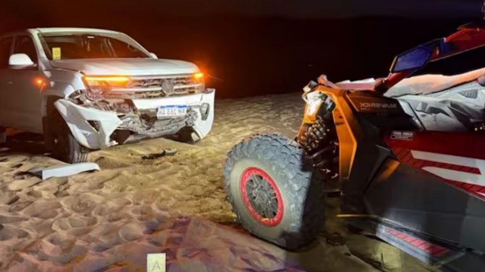 La camioneta y el UTV de ambos conductores que dieron positivo en alcohol.