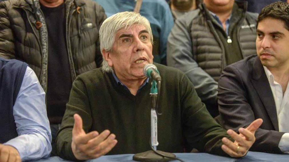 Hugo Moyano durante la conferencia de prensa. (@cgt_camioneros)