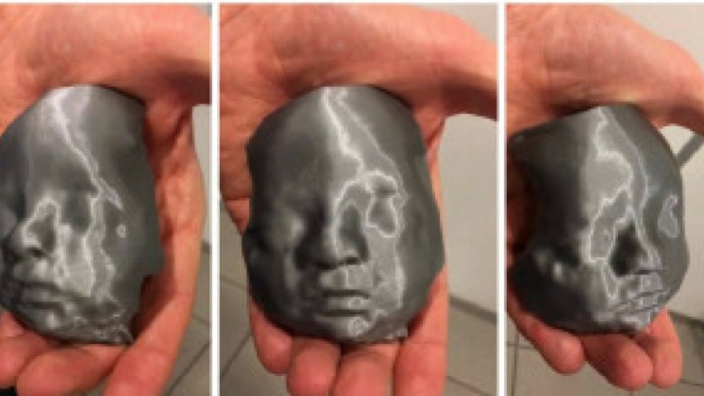 La carita del beb� impresa en 3D.