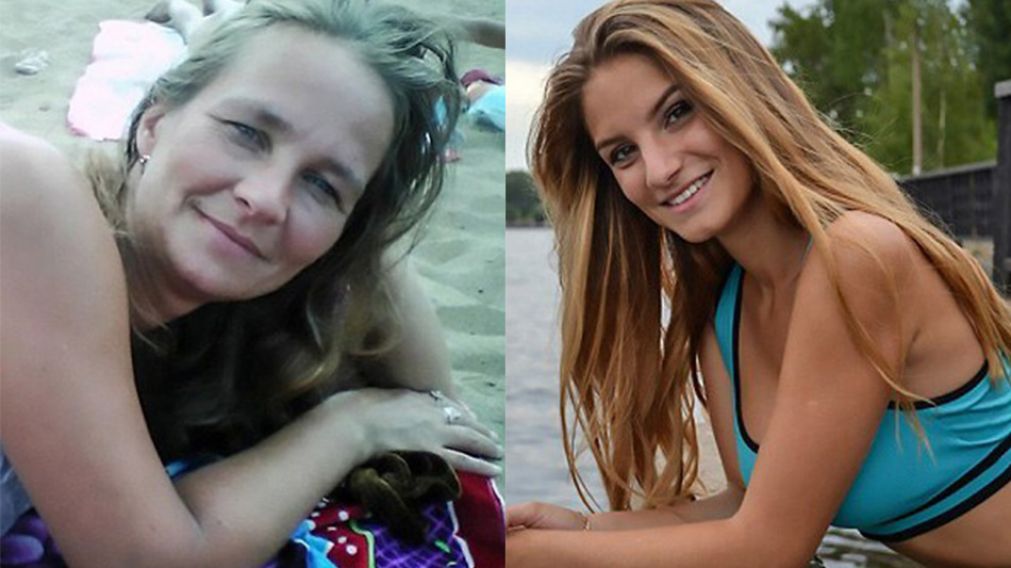 Madre e hija posando para la cámara en momentos felices.