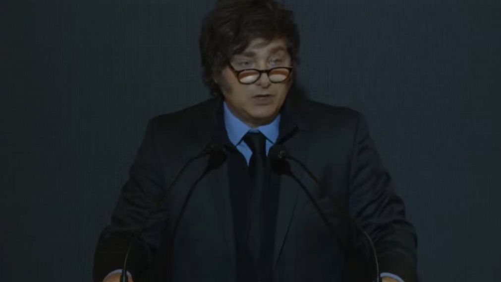 Javier Milei habló ante empresarios en el Consejo Interamericano de Comercio y Producción.