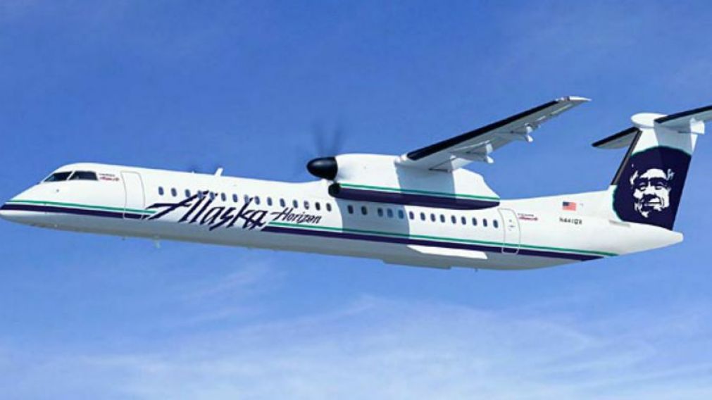 Un Bombardier Q400, como el que Russel robó y estrelló para suicidarse.
