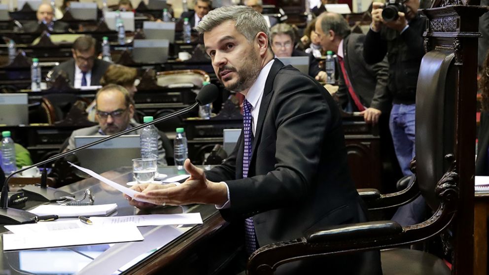 Marcos Peña, exponiendo en Cámara de Diputados. (Prensa Presidencia)