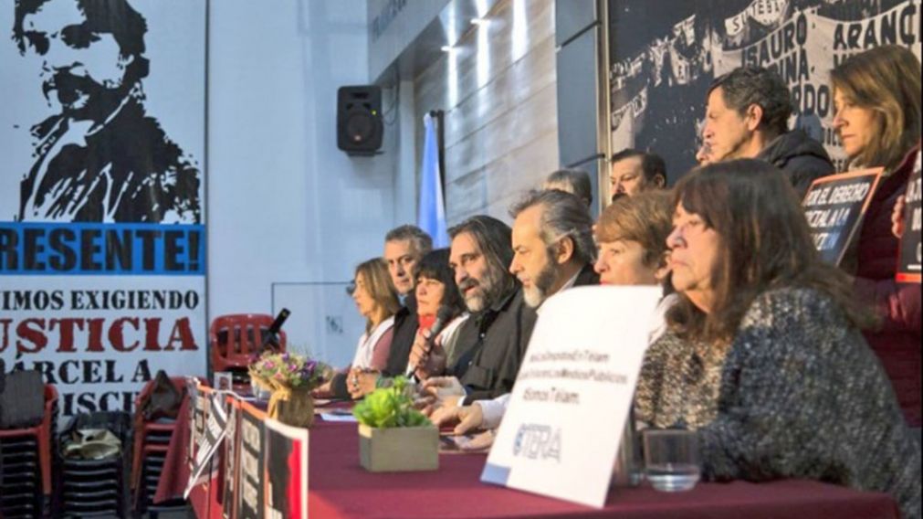 Baradel durante la conferencia de prensa que daba inicio a las 48 horas de paro docente.
