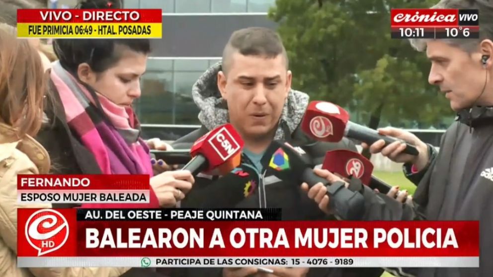 Fernando Altamirano, esposo de la oficial baleada.