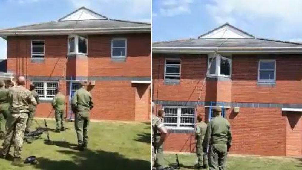 Los soldados fueron víctimas de una broma bastante dura (Captura de video).