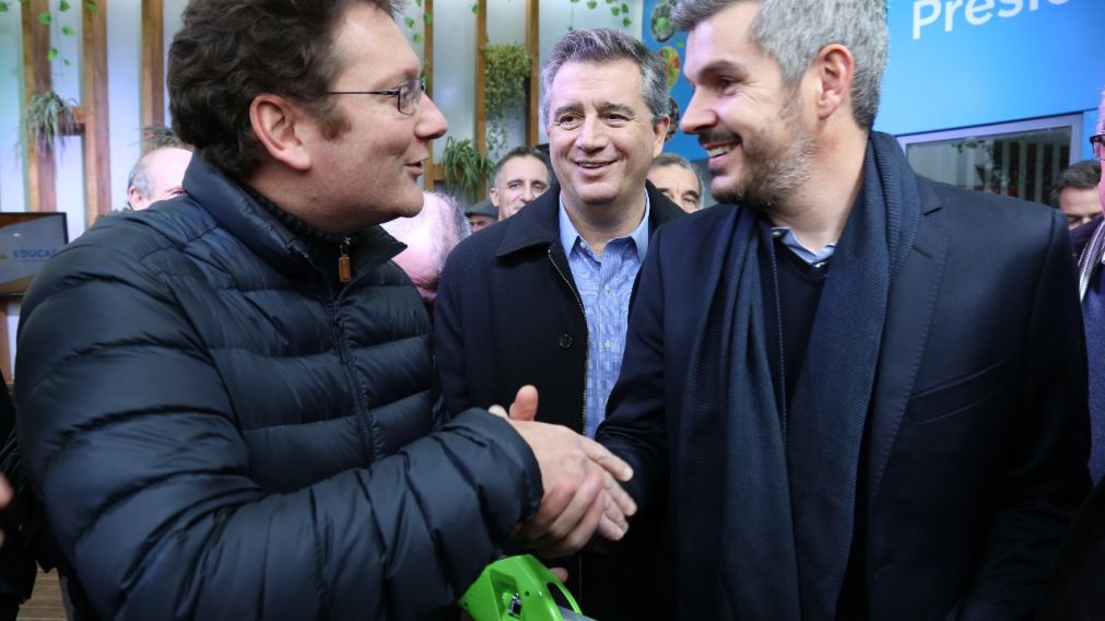 Marcos Pe�a y Luis Etchevehere visitaron La Rural y ratificaron la importancia del campo. (Presidencia)