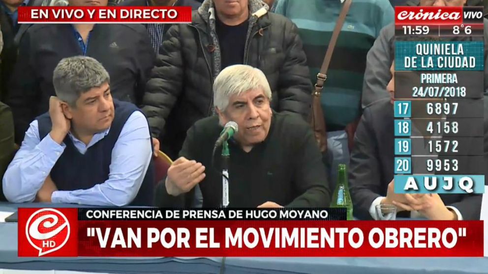 El líder Camionero, muy crítico contra Mauricio Macri (Crónica TV).