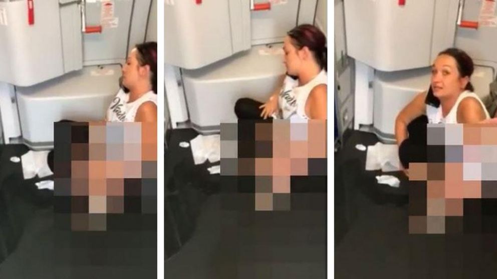 Los pasajeros y tripulantes decidieron grabar el desagradable acto. (Captura).