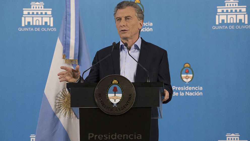 Mauricio Macri, durante la conferencia de prensa en la quinta de Olivos. (Presidencia de la Nación)