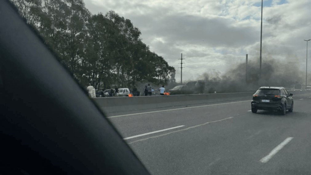 La manifestaci�n gener� caos vehicular