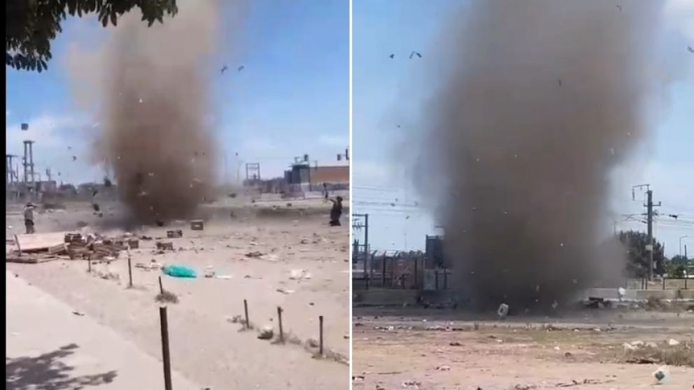 Susto en Florencio Varela: un remolino de viento en pleno Ardigó