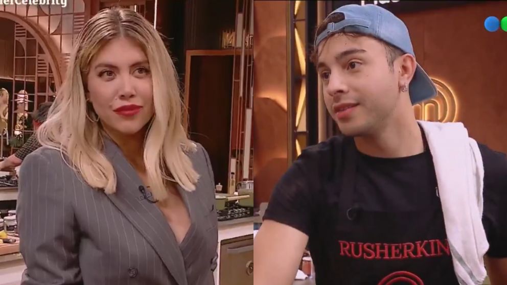 La pregunta al hueso de Wanda Nara a Rusherking en su debut en "MasterChef Celebrity": "�Qu� opin�s de la relaci�n de tu ex con mi ex?"