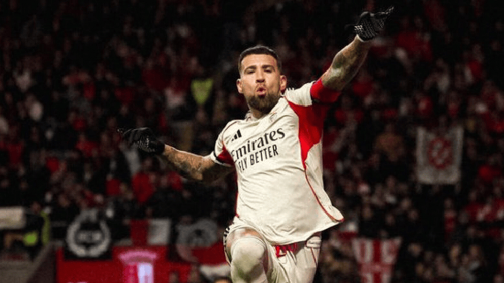 El gol de Nicolás Otamendi para Benfica en medio de los rumores que lo vinculan con Barcelona