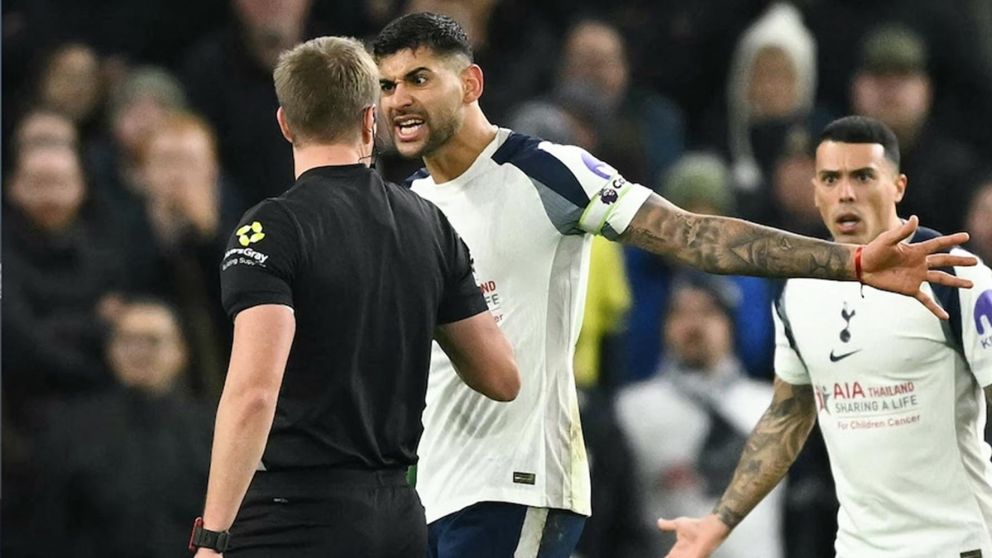 Sufre Cuti Romero: la FA podr�a darle una dura sanci�n tras su expulsi�n en la ca�da de Tottenham ante Liverpool