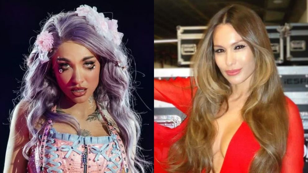 La inesperada participaci�n de Pampita en el show de Mar�a Becerra en River. (Foto: Instagram/ @pampitaoficial y @mariabecerra).