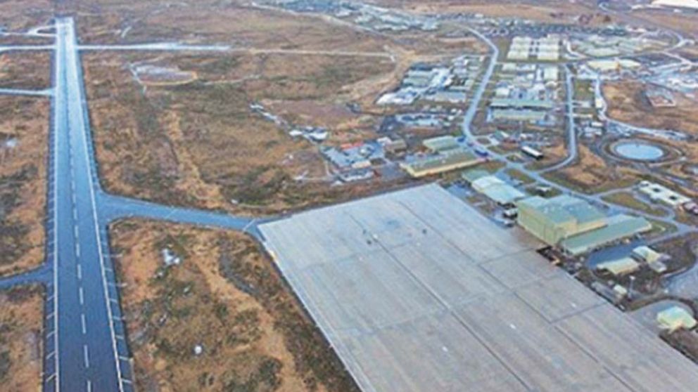 Esta es la base militar inglesa, en las Islas Malvinas.