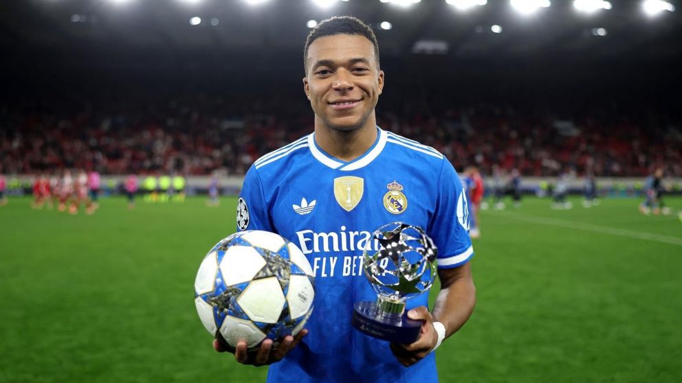 Kylian Mbappé metió un póker para Real Madrid y obtuvo un monstruoso récord en la Champions League