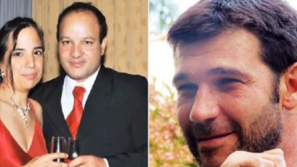 Ángel Borile con su ex mujer Ivana Gómez y el escribano Néstro Rombolá.