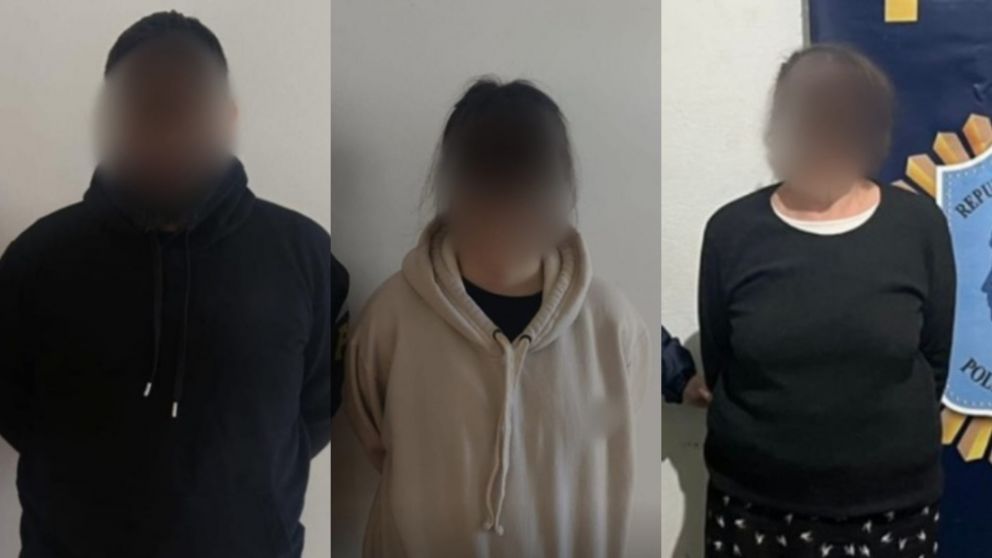 Los tres detenidos (Gentileza Policía Federal Argentina).