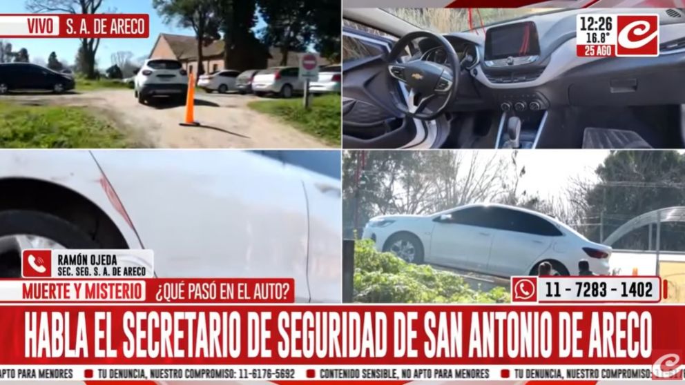 Dos cadáveres en el interior de un vehículo fueron encontrados este domingo en San Antonio de Areco (Crónica HD).