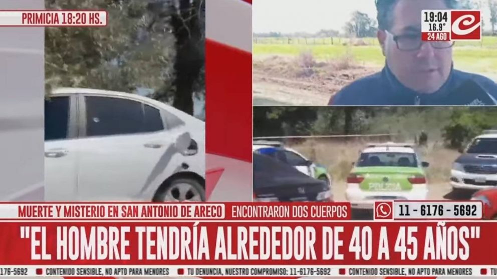 El hallazgo se produjo cerca de la Ruta 8, en la localidad de San Antonio de Areco.