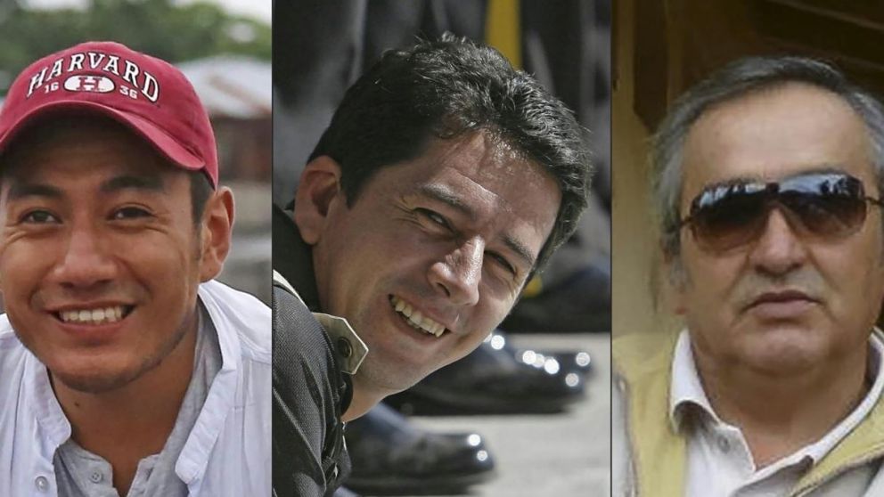 Las tres víctimas del grupo "Frente Oliver Sinisterra".