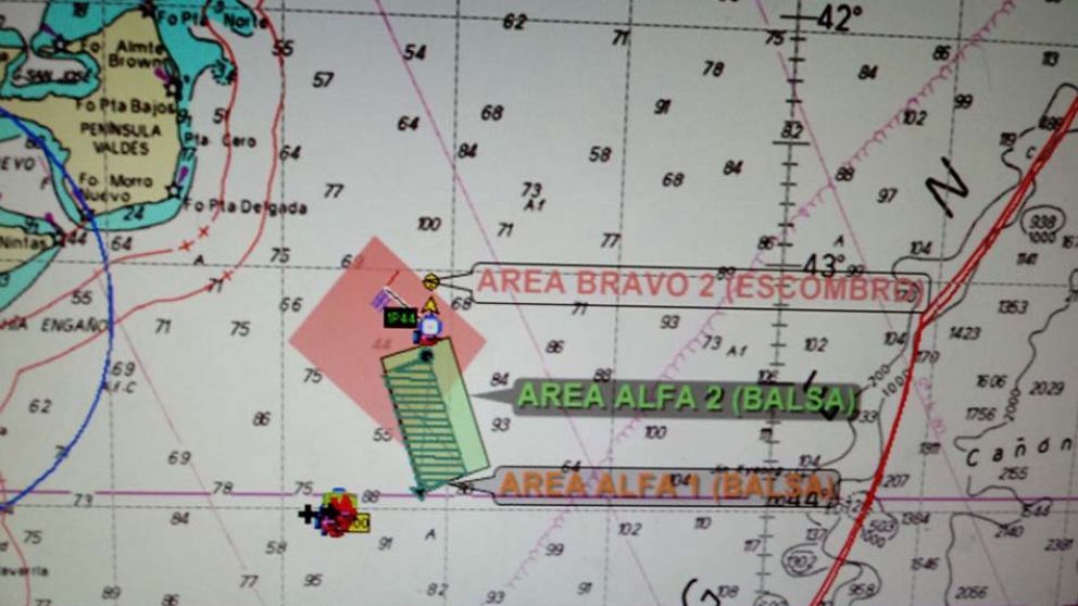 Esta es la zona en donde buscaron el buque pesquero perdido.