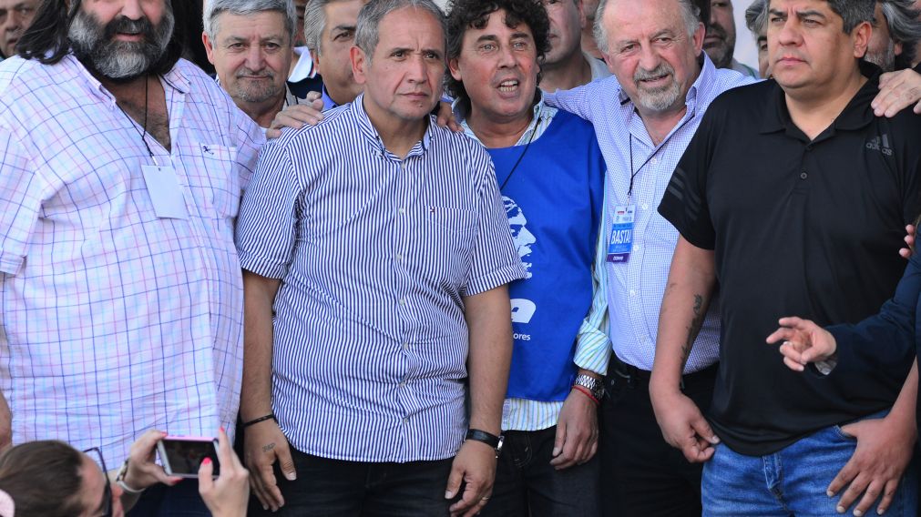 Baradel, Palazzo, Micheli, Yasky y Pablo Moyano, juntos en un acto a fines de noviembre.