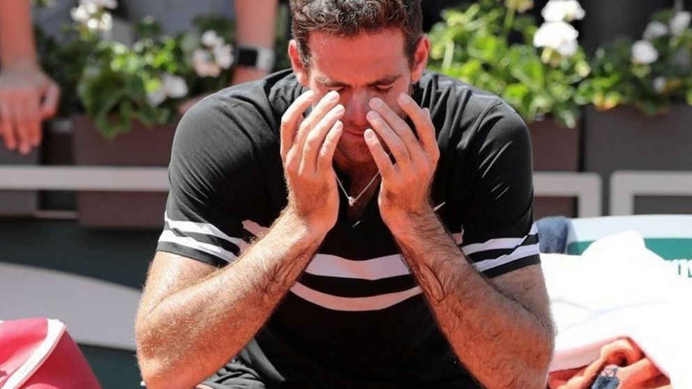 Del Potro se emocionó al alcanzar las semifinales de Roland Garros.