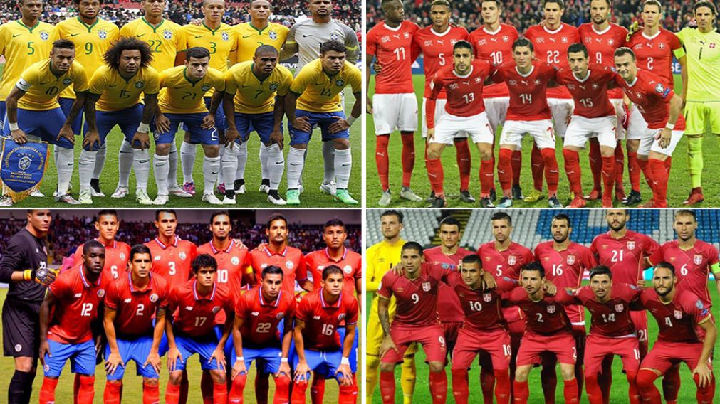 Estos son los euipos que integran el Grupo E: Brasil, Suiza, Costa Rica y Serbia.