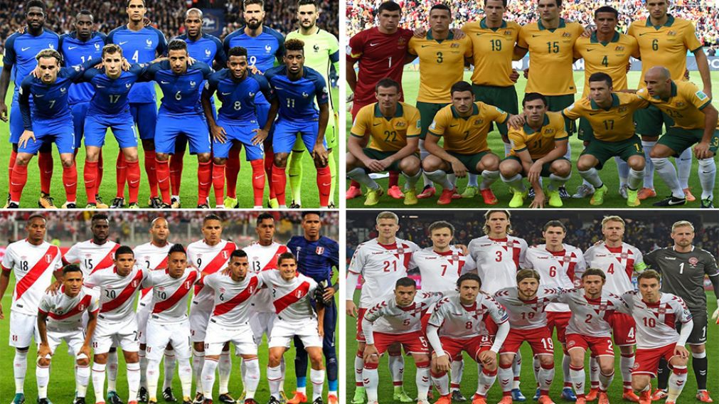En el grupo C, están Francia, Australia, Perú y Dinamarca.