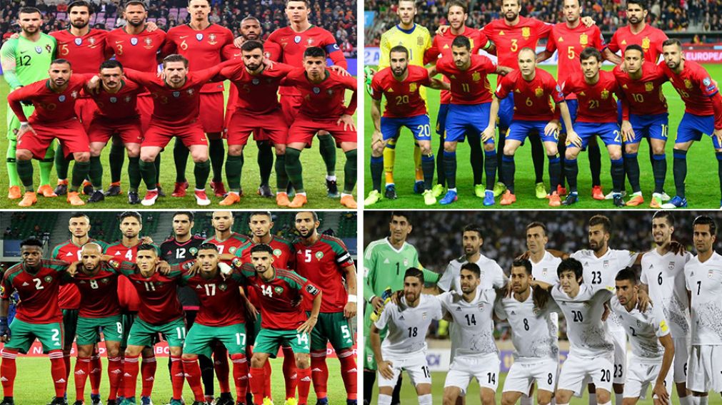 En el grupo B están Portugal, España, Marruecos e Irán.