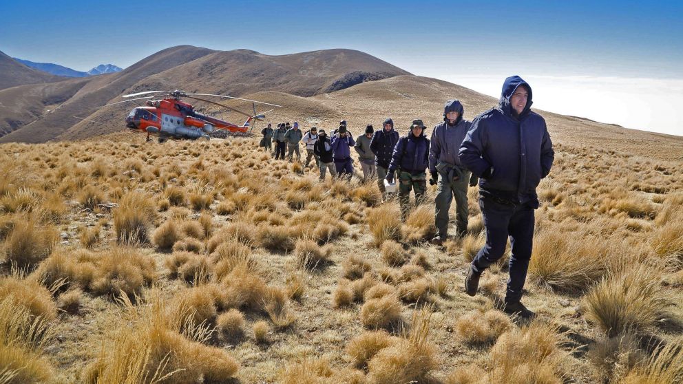 El descenso de la gente rescatada fue a pie.