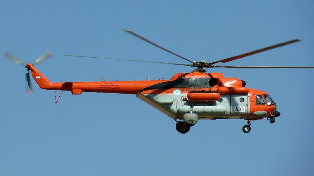 MI 17. Este modelo de la Fuerza Aérea Argentina fue el que tuvo el inconveniente en pleno vuelo.