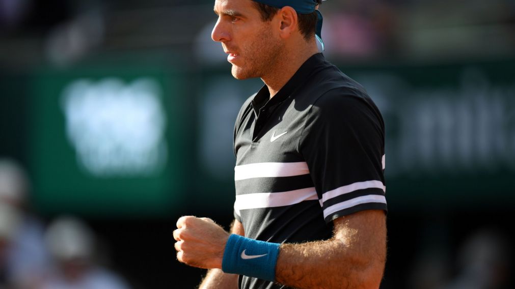 "Delpo" festeja con pu�o cerrado una nueva victoria. (AFP)
